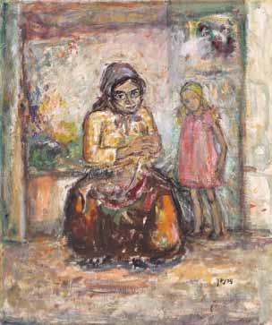 Mohar (1906-1962) By the Sea of Galilee / Gouache on paper / 50X70 cm / Signed