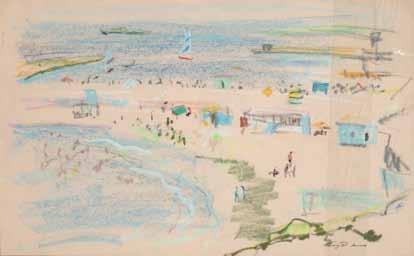 Fenichel (1906-1986) 4 drawings, (pencil, ink and pastel) on paper 19X14 cm - 30X48 cm / Signed