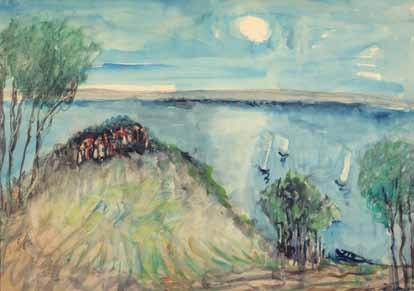 52 53.52 יוסף קוסונוגי )1908-1981( נוף / צבע מים על נייר / 49X69 ס מ חתום.