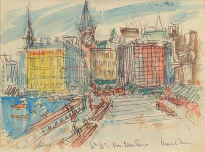 Janco (1895-1984) Zurich / Watercolor and ink on paper / 25X34 cm / Signed, described and