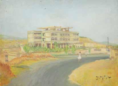(1920-1982) A Building in the Landscape Oil on canvas / 60X81 cm / Signed $400-600 Ruth