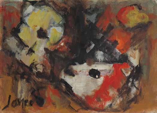 67 מרסל ינקו )1895-1984( טבע דומם / שמן על בד מוצמד לקרטון 26X36 ס מ / חתום ונושא בגב חותמת האטלייה עם תיאור הציור