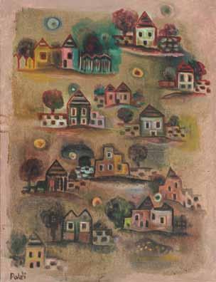 .106 ישראל פלדי )1892-1979( צריפונים / שמן על בד / 60X46 ס מ חתום Israel Paldi