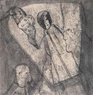 Osias Hoffstatter (1905-1995) Oil Lamp / 1958 / Ink on paper 43X32 cm / Signed and dated Literature and exhibition: 12 Artists - A