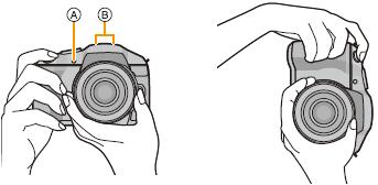 צילום בזווית נמוכה צילום בזווית גבוהה אחזו את המצלמה בשתי ידיים,