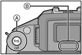 עינית ניתן לעבור מצילום באמצעות המסך לצילום באמצעות העינית, כדלקמן: ידני: בלחיצה על ]LVF/Fn5[ )A(.