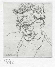 Attached is an original etching by Avigdor Arikha, "Portrait of Samuel Beckett", numbered 77/96. [16] pp, [1] etching, 23cm. Very good condition. Opening Price: $150 212.