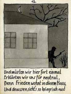 Pick was born in Lissa (Poland) in 1890, worked as an architect in Frankfurt, mainly as an interior designer; The drawings in the album prove that he served as a soldier in WW I and created paintings