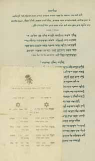 the first. Signed Baruch D. Cohen. Modena, 1857. Printed without vowels. Vowels filled in by hand. 44cm. Especially high quality thin paper, good condition, folding marks, minor tears. 11.