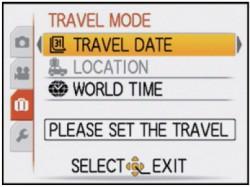 תפריט מסע/טיול TRAVEL MODE ניתן להגדיר נתוני מידע לפני ובמהלך