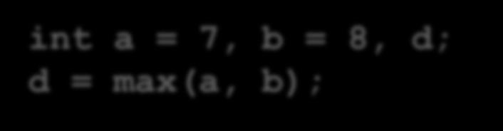 פרמטרים אקטואליים :main int x = 7, y =