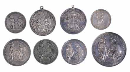 156 156. Eight Medals David and Jonathan Eight medals with the figures of David and Jonathan. 1-3. Three German Friendship Medals [17 th -18 th cent.].