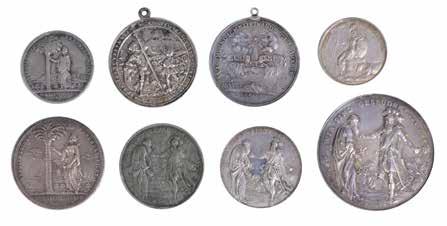 One medal is marked: P.H.M. [Philipp Heinrich Muller]. Reverse: Abraham meets Lot, surrounded by an inscription: GEN.13.V.8 WIR SIND GEBRUDER [We are brothers, Genesis, 13, 8].