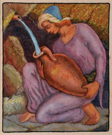 218 217 218. Ze ev Raban Balaam and the Donkey Ze ev Raban, Balaam and the donkey. Original painting. Gouache and watercolor on paper. Signed: Z.