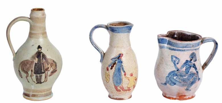 278 279 278. Two Jugs Created by Kad VaSefel Workshop Eva Samuel Two small jugs, created by Kad VaSefel workshop, Rishon LeZion. 1. Jug with handle and pinched spout.