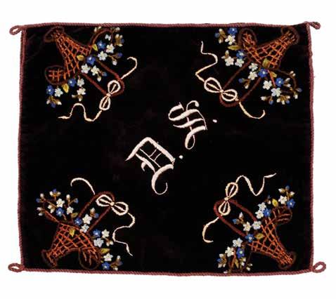 53. Embroidered Tallit Bag David Solomon Sassoon פתיחה: $300 Tallit bag, owned by Rabbi David Solomon Sassoon. England, late 19 th or early 20 th century.