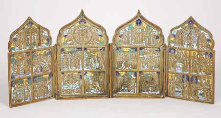 קופסת ברונזה ואמאייל לתכשיטים בדגם תיבה, אירופאית, כנראה צרפתית, סוף המאה ה- 19.