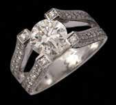 cts עבודה מדהימה. $ 4,000 5,000 1143. טבעת ארט-דקו פלטינה, משובצת יהלום סוליטר במשקל של כ- 1.60.