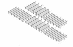 CANOPY BAFFLE אריחים מעוצבים לתלייה תיאור כללי אריחים אקוסטיים בצורות גאומטריות שונות לתלייה על גבי כבלים מהתקרה יישומים בתי קפה חדרי