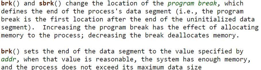 איך הערימה עובדת? Dlmalloc - malloc.c implementation by Doug Lea בשביל לשנות את הגודל של הערמה )Heap( יש System Call הנקרא: brk() שמשנה את הגודל של קטע זיכרון.