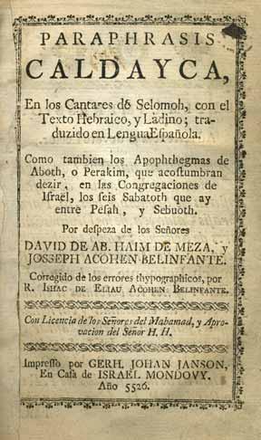 237. פרקי אבות עם תרגום איטלקי ונציה, 1772 פרקי אבות - Morale,Trattato עם תרגום לאיטלקית. ונציה, [תקל ב 1772]. מקור ותרגום משנה אחר משנה. התרגום מאת הרבנים שמחה קאלימניו יעקב סאראוואל. לב דף. 16 ס מ.