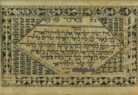 Amulet Against Ayin Hara Amulet against ayin hara and for protection. [Oriental countries]. Ink on paper, with decorated frame. Verses against ayin hara in scribal letters with tagim.