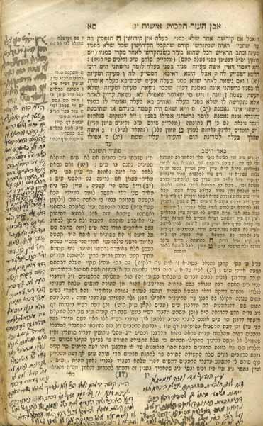 שמחה רבינוביץ, רובן מתייחסות לחיבור פתחי תשובה [חלק מההגהות מטושטשות או מחוקות מהתפשטות הדיו].