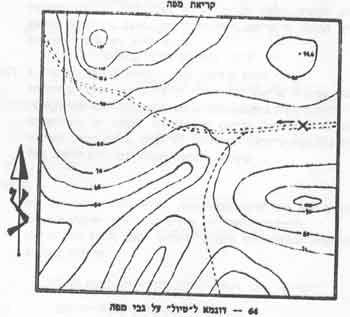 Page 29 of 45 לדוגמא: (ראה מרשם). אנו עומדים במקום המסומן X ונעים מערבה ; מימיננו גבעה שטוחה (94.6) ומשמאלנו מתנשאת שלוחה.