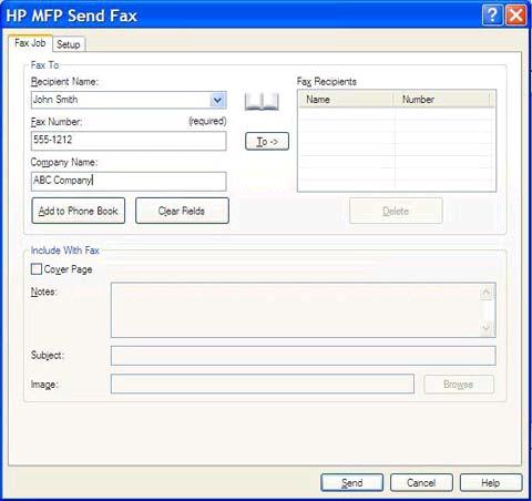 שליחת פקס לנמענים מרובים פתח את המסמך שיש לשגר בפקס בתוכנה שבה נוצר. לחץ על File (קובץ) ולאחר מכן לחץ על Print (הדפס). בחר את מנהל ההתקן HP MFP Send Fax מתוך רשימת המדפסות.