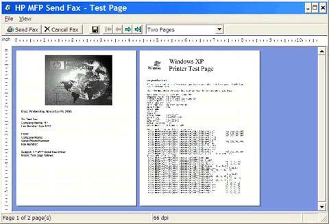 אם בחרת באפשרות Show Preview Before Sending Fax (תצוגה מקדימה לפני שיגור הפקס) בכרטיסייה Setup (הגדרה), מופיעה כעת תצוגה מקדימה של עבודת הפקס. בדוק את נכונות הודעת הפקס.