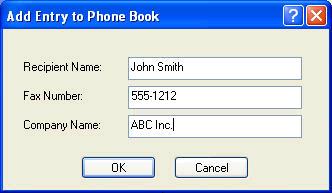 בתיבת הדו-שיח Add Recipients from Phone Book (הוספת נמענים מפנקס טלפונים), לחץ על Edit Phone Book (עריכת פנקס טלפונים). פעולה זו תפתח את תיבת הדו-שיח Edit Phone Book (עריכת פנקס טלפונים).