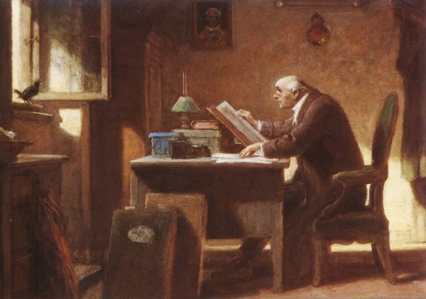 א. הביקור (1849,Carl Spitzweg) ב.