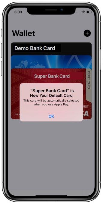 חיוב כרטיס ברירת המחדל מתוך הארנק (iphone) גע והחזק את הכרטיס, ואז גרור אותו לחזית הכרטיסים שלך מתוך ההגדרות (Settings) פתח את ההגדרות הקש Pay" "Wallet & Apple מתוך Defaults" "Transaction בחר את