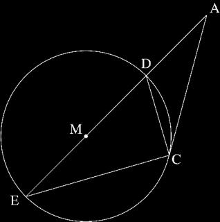 פרק שני גאומטריה וטריגונומטריה במישור ענה על אחת מן השאלות 5-4 M מן הנקודה נתון מעגל שמרכזו שמחוץ למעגל העבירו ישר המשיק למעגל