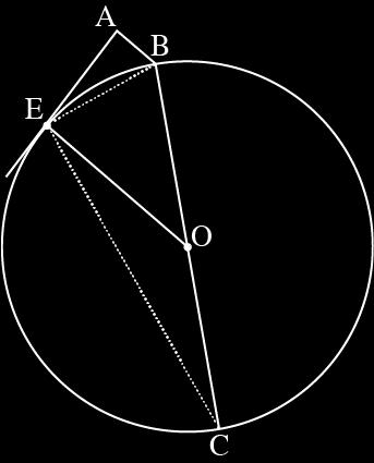 פרק שני גאומטריה וטריגונומטריה במישור BC הוא קוטר במעגל שמרכזו דרך הנקודה O E העבירו משיק למעגל הנקודה ש- B EO א ב ג הוכח: הוכח: הוכח:, הנמצאת על המעגל, היא נקודה על המשיק כך )ראה ציור( EB EB 90 CEB