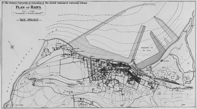 1923 הצעת פרדריק פלמר לייבוש הנמל החדש עם הצעת הנמל החדש רואים