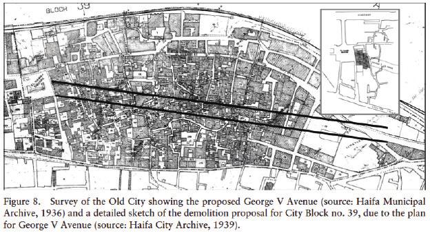 1936 הצעת הבריטים להמשכת רחוב המלך ג'ורג' מהצד המזרחי של כיכר ח מרה ההצעה מבקשת