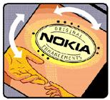 כדי לוודא שקיבלת סוללה מקורית של,Nokia רכוש אותה ממשווק מורשה של,Nokia חפש את הסמל Nokia Original Enhancements שעל האריזה ובחן את תווית ההולוגרמה על פי השלבים הבאים: גם אם תסיים לבצע בהצלחה את ארבעת