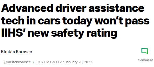 תקינת הבטיחות מגיעה לארה"ב To earn a good rating, vehicles will have to have a driver monitoring system that