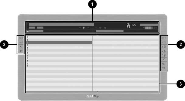 שימוש בקונסולת המוסיקה השמעת מוסיקה כאשר המחשב נמצא במצב מוסיקה של,QuickPlay קונסולת המוסיקה מוצגת. כל פעילויות הדיסק מופיעות בקונסולת המוסיקה.