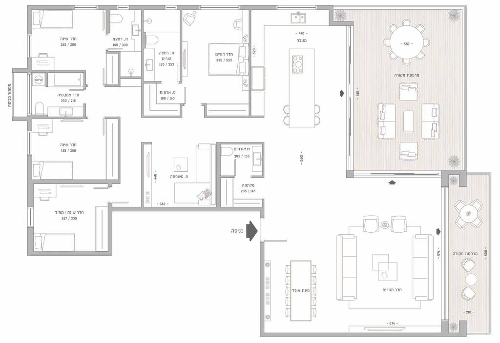 דירה מס 9 פנטהאוז קומה ב מערב - דרום - מזרח 235 מ"ר + מרפסות כ- 65 מ"ר דירה 9 רח מוריה התוכניות והפרטים בפרוספקט זה להמחשה בלבד ואינם מהווים כל התחייבות מצד