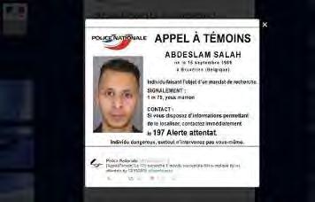 משמאל : פניית משטרת צרפת לציבור בבקשה לסייע באיתורו של צאלח עבד אלסאם ) חשבון הטוויטר של משטרת צרפת, 15 נובמבר 2015 (.