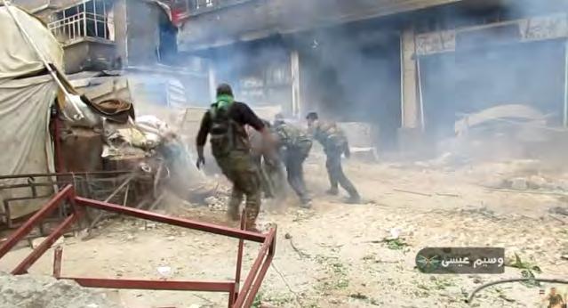 גירסת דאעש אודות הלחימה בדרום דמשק ב- 2018 הודיע דאעש כי פעיליו הרגו שלושים חיילים סורים שניסו להתקדם לפאתי מחנה אלירמוכ