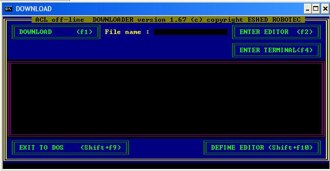 1 מסך ראשי מתוך מסך זה יש לנו גישה לשתי סביבות עבודה: טרמינל (Terminal) Editor (לשם כתיבת תוכניות) כניסה לטרמינל מתבצעת ע"י לחיצה על מקש F4 ממסך זה.