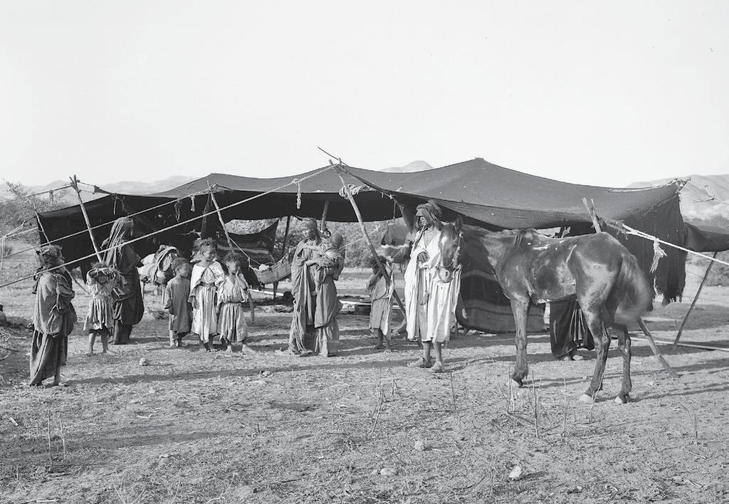 108 יפה ברלוביץ מאהל בדווים, ב'עמק עכור', סמוך ליריחו, ראשית המאה העשרים )אוסף תצלומי המושבה האמריקנית, ספריית הקונגרס, וושינגטון( ואכן בשיטוטים אלה מצאו המתיישבים אישור לא רק לקיומה של הארץ המובטחת,