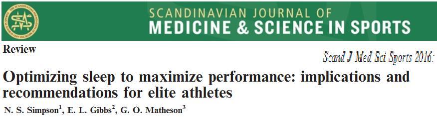 Despite the accumulating evidence of positive relationship between sleep and optimal performance